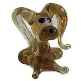El Yapımı Mini Murano Cam Köpek Biblo A143-02