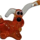 El Yapımı Mini Murano Cam Köpek Biblo A170-01