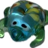 El Yapımı Mini Murano Cam Kurbağa Biblo A161-07