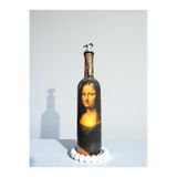 El Yapımı Mona Lisa Desenli 750ml Cam Yağdanlık, Sosluk, Sunumluk, Mutfak Dekorasyon Kahverengi
