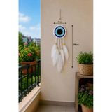 El Yapımı Nazar Boncuklu Mini Düş Kapanı Duvar Süsü–Bohem Dekoratif Dream Catcher
