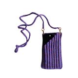 El Yapımı Örgü Askılı Telefon Çantası – Şık ve Pratik Crossbody Çanta Aksesuar (Mor)