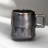El Yapımı Porselen Kupa 200 ml, Artistik Sırlı Kahve Kupası, Mikrodalga Uyumlu Büyük Kupa Bardak, Çay ve Sıcak Çikolata İçin Moderin Mug Fincan, SHADOW CREST*1