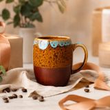 El Yapımı Porselen Kupa 450 ml, Artistik Sırlı Kahve Kupası, Mikrodalga Uyumlu Büyük Kupa Bardak, Çay ve Sıcak Çikolata İçin Moderin Mug Fincan, AMBER FORGE, 1