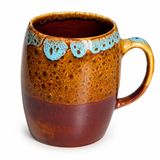 El Yapımı Porselen Kupa 450 ml, Artistik Sırlı Kahve Kupası, Mikrodalga Uyumlu Büyük Kupa Bardak, Çay ve Sıcak Çikolata İçin Moderin Mug Fincan, AMBER FORGE, 1