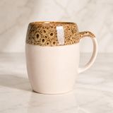 El Yapımı Porselen Kupa 450 ml, Artistik Sırlı Kahve Kupası, Mikrodalga Uyumlu Büyük Kupa Bardak, Çay ve Sıcak Çikolata İçin Moderin Mug Fincan, GOLDEN GRATER, 1