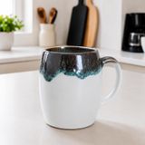 El Yapımı Porselen Kupa 450 ml, Artistik Sırlı Kahve Kupası, Mikrodalga Uyumlu Büyük Kupa Bardak, Çay ve Sıcak Çikolata İçin Moderin Mug Fincan, TİTAN TİDE, 1