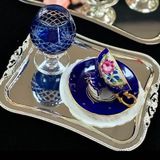 El Yapımı Porselen Sultan Kahve Fincanı (Lacivert)