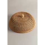 El Yapımı Rattan Yemek Koruyucu 31X13CM, Şık ve Doğal Tasarım - Seçenek 1 - Ahşap - Bej