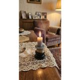 El Yapımı Reçine Mumluk, Vintage Tarz, Masa Üstü Dekoratif Mum Tutucu, Görseldeki mum hediye