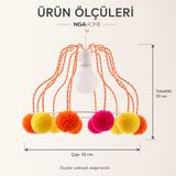 El Yapımı Renkli Ponpon Avize Çocuk Odası Konsept (Ampul Hediyelidir.) NGAH037