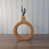 El Yapımı Rustik Halka Vazo, Doğal Çam Ağacı, Antik Meşe, 18x18 cm, Minimalist İskandinav Tasarım, Kurutulmuş Çiçek Dekorasyonu için (tik)