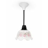El Yapımı Seramik Avize, Çiçek Desenli, Beyaz, 15 cm Çap, 9 cm Yükseklik, 1 Adet, Ampulsüz