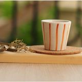 El Yapımı Seramik Çizgili Shot ve Espresso Fincanı, Şık ve Dayanıklı Tasarım - Seçenek 1