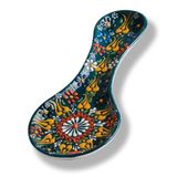 El Yapımı Seramik Kaşıklık, Tezgah Üstü ve Ocak Yanı Kirli Kaşık Altlığı, Çini Desenli 25 cm Kepçelik ve Spatula Standı, Bulaşık Makinesinde Yıkanabilir Mutfak Hediyesi