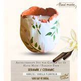 El yapımı seramik mumluk, Aromaterapi mum, Vanilyalı, %100 Saf ve Doğal, 150ml