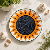 El Yapımı Seramik Sarımsak Rendesi Rende Tabağı Zencefil, Parmesan, Çikolata ve Peynir Rendesi Sarımsak Ezici Dekoratif Mutfak Tabağı Çeyizlik Eşya, SUNFLOWER GLOW