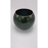 El Yapımı Şık Dekoratif Vazo Yeşil Renk 15x18cm