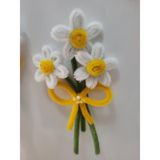 El Yapımı Şönil Çiçek – Renkli Dekoratif Magnet/Süs (5'li Set)