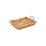 El Yapımı Su Sümbülü Hasır Kulplu Dekoratif Tepsi Küçük Boy (29CM*23CM*4CM) - standart