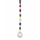 El Yapımı Sun Catcher, Renkli Cam Boncuk ve Kristal Prizma, Pencere Bahçe Balkon Dekorasyonu, 40 cm, 1 Adet