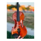El Yapımı Tasarım Nota Müzik Okulu El Yapımı Profesyonel Keman (4/4) - Tam Set (Yastık, Kılıf, Yay, Reçine Hediye)