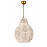 El Yapımı Tekli Sarkıt Avize 65x25 cm – Modern Dekoratif Tavan Lambası, Handmade Pendant Light, E27 Uyumlu, Salon Mutfak Yatak Odası Aydınlatma – Lumveran (Beyaz)