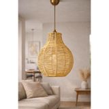 El Yapımı Tekli Sarkıt Avize 65x25 cm – Modern Dekoratif Tavan Lambası, Handmade Pendant Light, E27 Uyumlu, Salon Mutfak Yatak Odası Aydınlatma – Lumveran (Jüt)