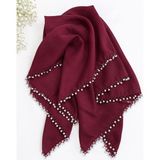 El Yapımı Tığ Oyası Çeşitli Modellerde Yazma - 01-Bordo - 100 x 100 cm