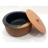 El Yapımı Toprak Güveç Tencere, 27,5cm Çap, 13CM Yükseklik, 8-10 Kişilik - Ahşap - Ceviz - Seçenek 1