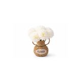 El Yapımı Vintage Tasarım Doğal Hasır Vazo,17 cm,Dekoratif Flower Yazılı Bohem Rattan Saksı,Çiçeklik Bej