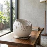 El Yapımı Wabi Sabi Dekoratif Küre Obje Kaya Dokulu Modern Masa Üstü Dekoru Heykelsi Ev Dekorasyon Aksesuarı İç Mimari Tasarım Objesi