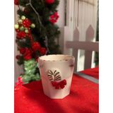 El yapımı yılbaşı teması seramik mug kupa