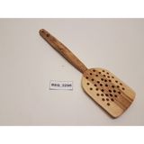 El Yapımı Zeytin Ağacı Delikli Spatula, Şık ve Dayanıklı Mutfak Gereci - Ahşap - Bej - Seçenek 1