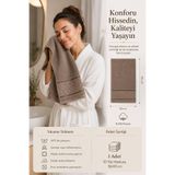El Yüz Havlusu 50x90 cm%100 Pamuk Kısmi Kadife Jakar Nova Collection (Kahve)