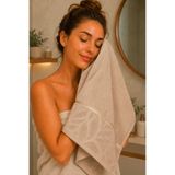 El Yüz Havlusu 50x90 cm%100 Pamuk Kısmi Kadife Lunaria Collection 230 Gr (Açık Kahverengi)