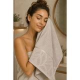 El Yüz Havlusu 50x90 cm%100 Pamuk Kısmi Kadife Lunaria Collection 230 Gr (Bej)
