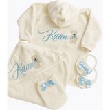 Ela Baby Bornoz Takımı Kişiye Özel Nakış - Ekru