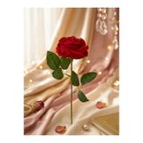 Ela Flowers & Gift Kadife Tek Dal Yapay Kırmızı Gül 55 Cm Dekoratif Çiçek