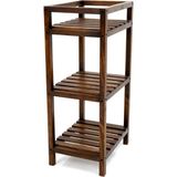 Ela Wood Working Doğal Ahşap Banyo Rafı - Rustik