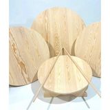 Ela Wood Working Masif Ağaç Katlanabilir Ayaklı Yer Sofrası - Naturel