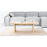 Ela Wood Working Masif Ağaç Minimalist Tasarım Dikdörtgen Orta Sehpa 120X60CM - naturel