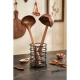 Ela&Elis Spony Siyah Metal Kaşıklık – Mutfak Tezgah Üstü Organizer-Çok Amaçlı Düzenleyici 14 cm