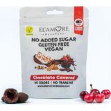 Elamore Şeker Ilavesiz, Glütensiz, Vegan Freeze Dried Vişneli Bitter Çikolata - Doypack, 50 gr