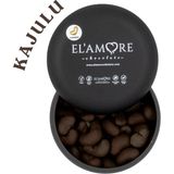 Elamore Şeker İlavesiz, Glütensiz, Vegan Kajulu Bitter Çikolata - Siyah Yuvarlak Metal Kutu, 150 gr