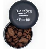 Elamore Şeker Ilavesiz, Glütensiz, Vegan Mix Bitter Çikolata - Siyah Yuvarlak Metal Kutu, 150 gr