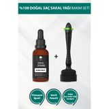 Elamour 140 Titanyum Iğneli Ayarlanabilir Iğne Ölçülü (0.25-3.0mm) - Saç Sakal Bakım Yağı Seti Siyah -