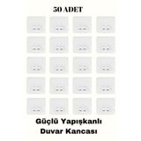 ELAMOUR Güçlü Kendinden Yapışkanlı Kancalar Köşe Rafı Banyo Rafı Duş Rafı Kancası, Su Geçirmez Askı 50 ADET