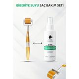 Elamour - Orijinal Titanyum Iğneli - 0,5mm 540 Iğneli Dermaroller - Biberiye Suyu Seti Dökülme Karşıtı 100ML - Sarı
