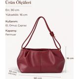 Elan Collection Kadın Çanta Yeni Sezon Özel Tasarım Ayarlanabilir Askılı El Kol ve Omuz Çantası Bordo